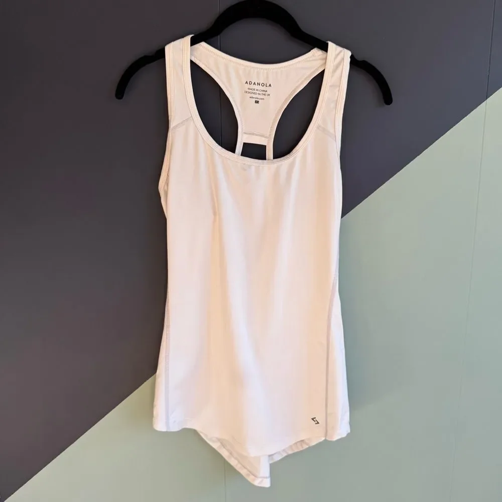 Adanola White Racerback Singlet / Tank Top, Size XS, EUC - Picture 1 of 5